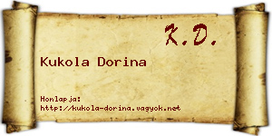 Kukola Dorina névjegykártya